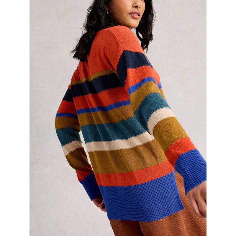 White Stuff Olive Stitch Stripe Jumper image number 1